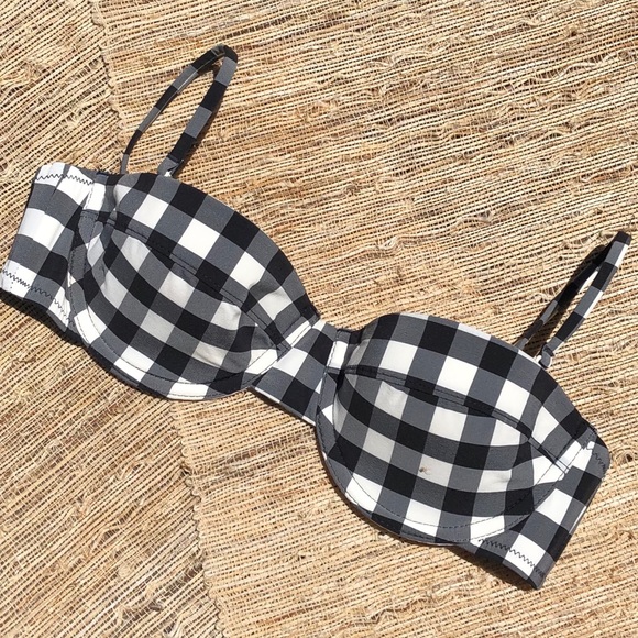 NWOT J.Crew Oversized Matte Gingham Underwire Top - Picture 4 of 6